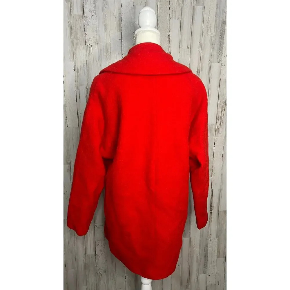 Trina Turk Women's Red Wool Overcoat Size 4 Winter Long Coat - Picture 7 of 10